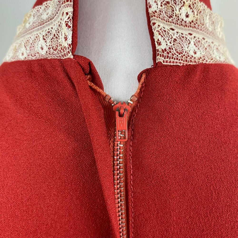 Vintage Victorian Red Velvet Gown Medieval Renaissance Dress XS - Picture 8 of 12